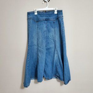 Long Medium Wash Blue Jean Skirt sz. 6